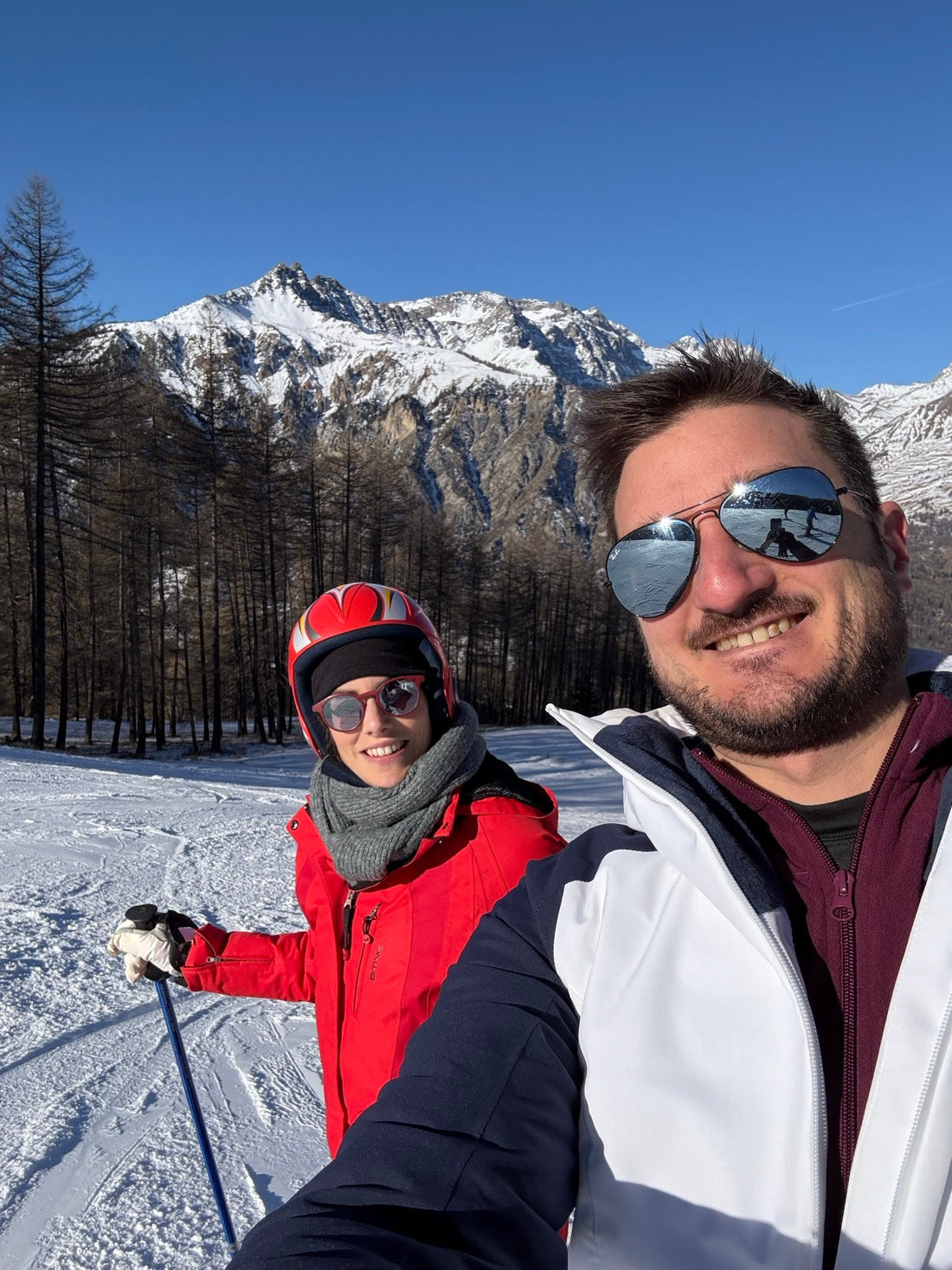Snowy mountain views above Bardonecchia in the Italian Alps