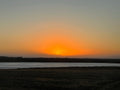 Sunset over a body of water